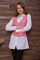 Женская рубашка с декором в бело-красную полоску 119R320 Ager M SM, код: 8232509
