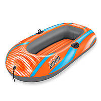 Надувная лодка с ножным насосом и 2 веслами Bestway 61140 Оранжевая Надувная лодка для отдыха