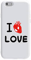 Чехол-накладка TOTO Pure TPU 2mm Print Case Apple iPhone 6/6s #42 Love Heart White