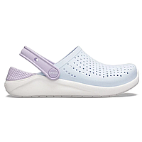 Crocs LiteRide Kids Clog Mineral Blue White original, Кроксы Лайтрайд Детские оригинал голубые с коробкой