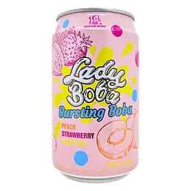 Напій Lady Boba Bubble Tea Black Tea Peach Strawberry 320ml