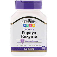 Антиоксидант 21st Century Papaya Enzyme 100 Tabs US, код: 7517399