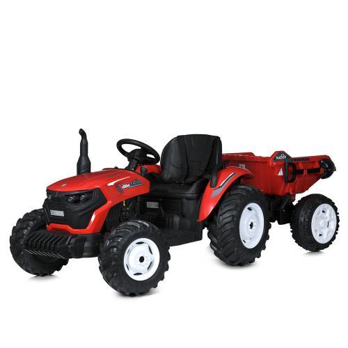 Дитячий електротрактор Tractor 1004 з причепом (червоний колір), фото 1
