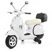 Дитячий електромотоцикл скутер Vespa (білий колір)