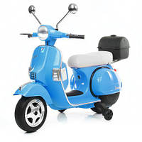 Дитячий електромотоцикл скутер Vespa (синій колір)