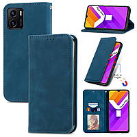 Чехол-книжка Skin Feel Leather Wallet для Vivo Y15s Blue