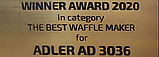 Вафельниця XL для бельгійських вафель Adler AD 3036 1500 Вт - 4 вафлі Польща, фото 9