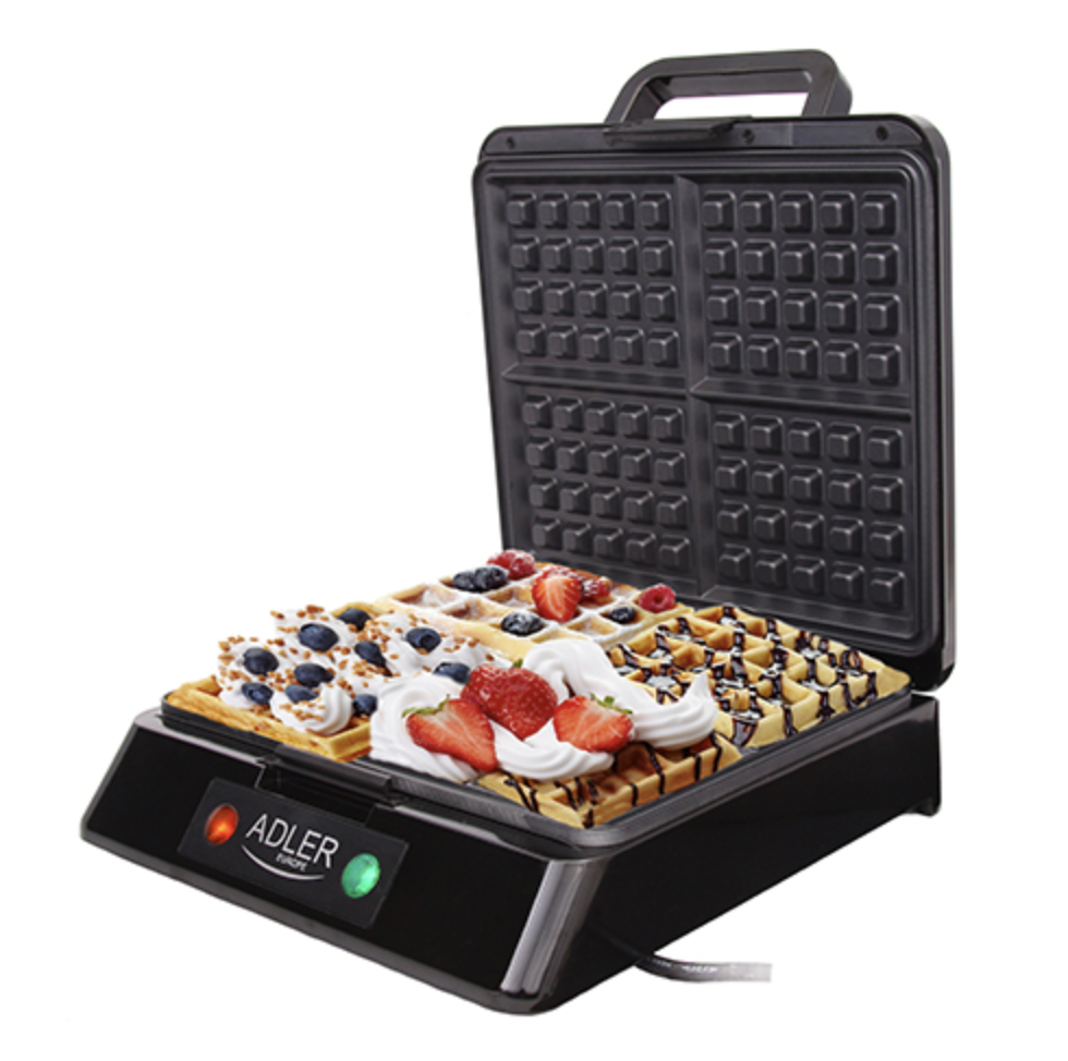 Вафельниця XL для бельгійських вафель Adler AD 3036 1500 Вт - 4 вафлі Польща, фото 1