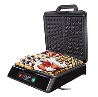 Вафельниця XL для бельгійських вафель Adler AD 3036 1500 Вт - 4 вафлі Польща