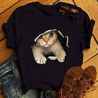 Женская футболка с принтом котенок