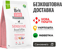 Сухой корм Brit Care Dog Sensitive для собак с чувствительным пищеварением, с рыбой и насекомыми, 3 кг