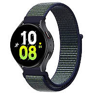 Ремінець нейлоновий на липучці для смарт-годинника BeWatch Samsung 20 мм Зелений із синім (1011318. PP, код: 8344697