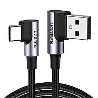 Угловой кабель Ugreen Angled USB 2.0 A to Type-C US176 20857 2 м Черный PP, код: 7930117