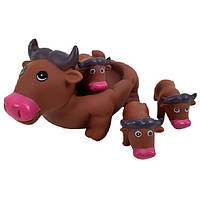 Игрушка для ванной пищалка Bambi 6286-10 Бык коричневый, Time Toys