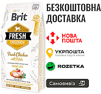 Сухой корм Brit Fresh для взрослых собак всех пород, с курицей и картофелем, 2,5 кг