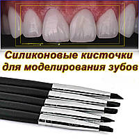 Пензлі силіконові моделювальні ЧОРНІ набір 5 шт. для композитних матеріалів