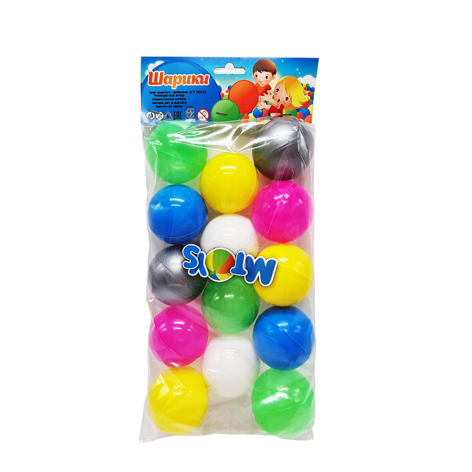 Кульки 16028 для сухих басейнів, 60 мм 14 шт 16028, Time Toys