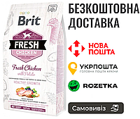 Сухой корм Brit Fresh для щенков и молодых собак всех пород, с курицей и картофелем, 2,5 кг