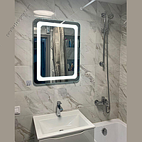 Зеркало с LED подсветкой, 600х800мм, влагостойкое, в ванную комнату, размер зеркала под заказ, L18