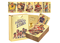 Карты футбольные коллекционные,карточки футболистов золотые 55шт с топ футболистами