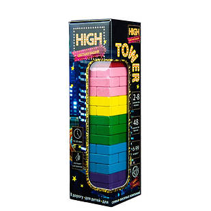 Розважальна гра "High Tower" Дженга Strateg 30960 рос в кор-ці 28-8,2-8,2 см, Time Toys