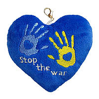 Мягкое сердце-брелок "Stop the war" Tigres ПД-0431, 13х12х4 см, Time Toys