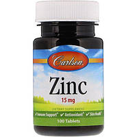 Микроэлемент Цинк Carlson Labs Zinc 15 mg 100 Tabs EV, код: 7517612