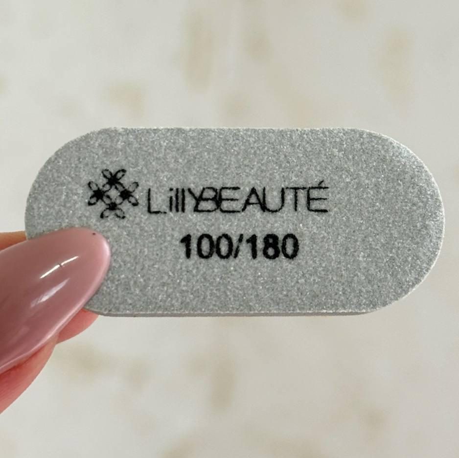 Баф для нігтів одноразовий міні Lilly Beaute Сірий 100/180 (1 штука)