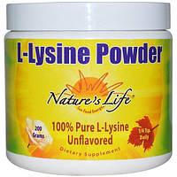 Лизин Nature's Life L-Lysine Powder 200 g 460 servings Unflavored NLI-51230 GT, код: 7518045