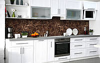 Наклейка на скинали Zatarga на кухню «Шоколадный мрамор» 600х2500 мм виниловая 3Д наклейка ку GT, код: 6440084