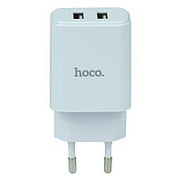 Сетевое зарядное устройство Hoco C62A Victoria Dual USB Charger 2 USB 2.1A Белый DD, код: 7676201