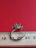 Срібне кільце "Зірка". Розмір 17,8. Кільце зі срібла " Сонце". Циркон., фото 6