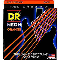 Струны для бас-гитары DR NOB6-30 Hi-Def Neon Orange K3 Coated Medium Bass 6 Strings 30 125 GT, код: 6556133