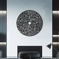 Настенный декор для комнаты, интерьерная картина из дерева "Выразительная мандала", стиль лофт 30x30 см