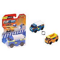 Машинка-трансформер Flip Cars 2 в 1 Городской транспорт, Грузовик и Погрузчик EU463875-12, Time Toys