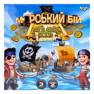 Настільна гра "Морський бій. Pirates Gold" Danko Toys G-MB-03U укр, Time Toys