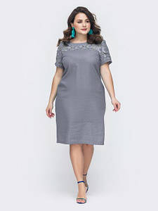 Стильне літнє плаття великих розмірів сукня довга вільного крою приємна тканина