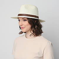 Шляпа унисекс федора LuckyLOOK 376-039 One size Бежевый SM, код: 7437102