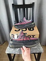 Кроссы унисекс Адидас Изи 350 Буст. Кроссовки мужские и женские Adidas Yeezy Boost 350 v2 Holiday черные