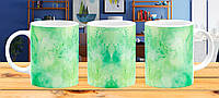 Чашка кружка с принтом акварель Светло-зеленый
