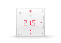 Терморегулятор Danfoss Icon2 RT, Display, 5...35 C, програмований, бездротовий, накладний, 3В, білий