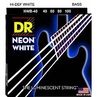 Струны для бас-гитары DR NWB-40 Hi-Def Neon White K3 Coated Light Bass Guitar 4 Strings 40 10 EV, код: 7417004