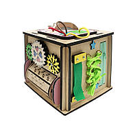 Розвиваюча іграшка Бізикуб Temple Group TG774136 15х15х15 см Натуральний, Time Toys