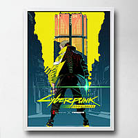 Постер на ПВХ "Cyberpunk Edgerunners Vertical Man" UkrPoster 2212570060 белая рамка 50х70 см, Time Toys