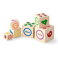 Деревянные кубики-пирамидка Viga Toys 50392 с цифрами , Time Toys