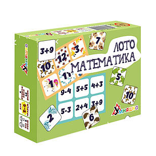 Розвиваюча настільна гра "Лото математика" УМНЯШКА 2149-UM 48 фішок, Time Toys