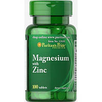 Мультиминеральный комплекс Puritan's Pride Magnesium with Zinc 100 Tabs FG, код: 7547109