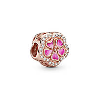 Cеребряный шарм Pandora Персиковый цвет Rose 788079CZ BX, код: 7360753