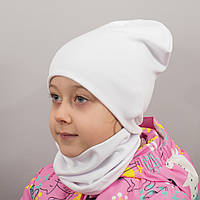 Детская шапка с хомутом КАНТА размер 48-52 белый (OC-570) MP, код: 6489518