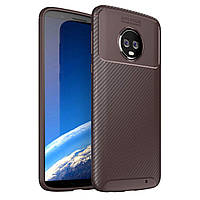 Чехол Carbon Case Motorola G6 Plus Коричневый (hub_SdiO92430) BB, код: 1374122